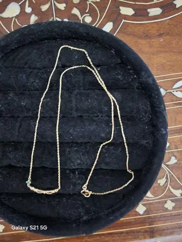 agate 아가트 에메랄드 골드 레이스 목걸이 10K