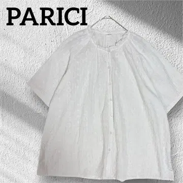 PARICI 팰리시 레이스 자수 화이트 반팔 셔츠
