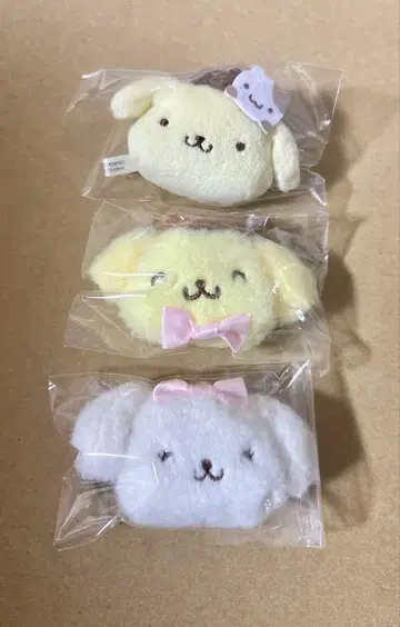 산리오 폼폼푸딩 마카롱 25주년 굿즈 봉제 인형 클립 배지