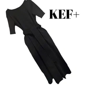 KEF+ 블랙 티셔츠 원피스 반팔