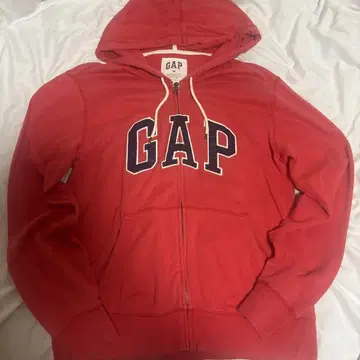 GAP 빨간색 프론트 로고 후드티 M