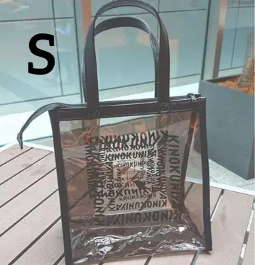 기노쿠니야 클리어 컬러 백 S 블랙 검정 비닐 백 클리어 백