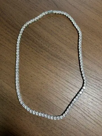 테니스 체인 목걸이 실버 50cm 스톤 폭 5mm