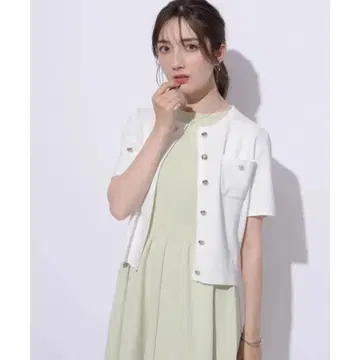 아푸와이저 리셰 반팔 반짝이 니트 자켓