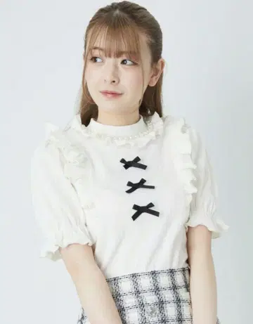 앙크루즈 앙크루즈 3개 리본 TOPS 화이트