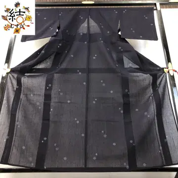 MK-1658 여름 기모노 얇은 명주 물방울 패턴 남색