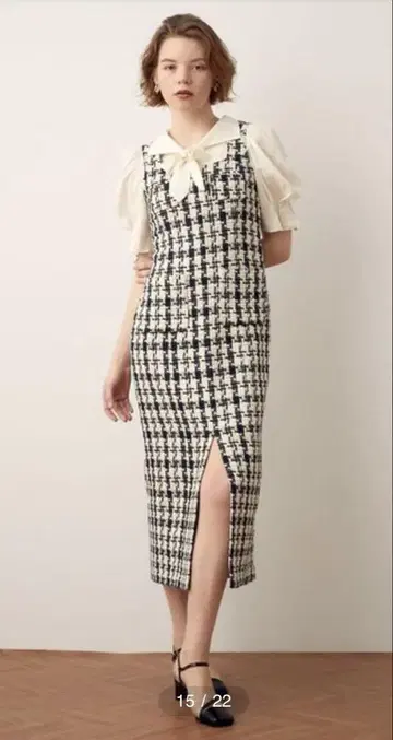 DEICY ME COUTURE 하운드 투스 살로펫 원피스