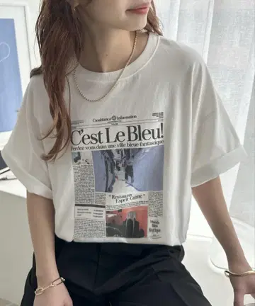 디스코트 모듬 뉴스 페이퍼 그래픽 티셔츠