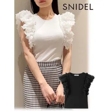 snidel 시어 쓰리 리브 컷 티셔츠