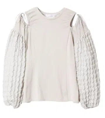 르 쉘 블루 Textured Sleeve Jersey Top