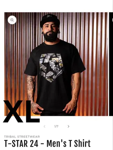 TRIBAL STREETWEAR T-STAR 24 남성용 티셔츠