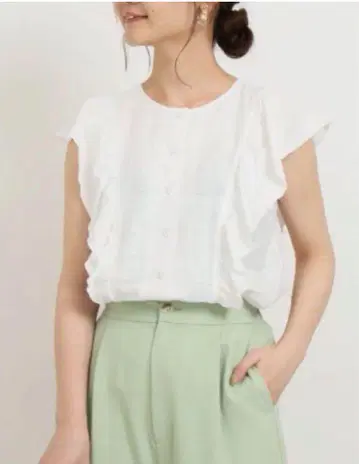 새상품급 SLOBE IENA 컬 마이어 프릴 블라우스
