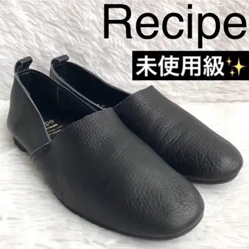 스니커즈 23 블랙 Recipe 레시피 천연 가죽 L자 슬립온 가죽