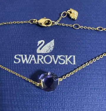 스와로브스키 SWAROVSKI 목걸이 보라색 퍼플 골드 싱글 볼