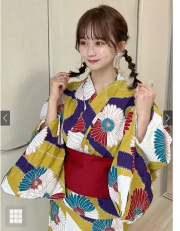 꽃무늬 유카타 세트 오비 포함