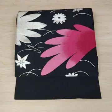 나고야 오비 마쓰바 재단 가가리 오비 오타이코 패턴 순수 실크