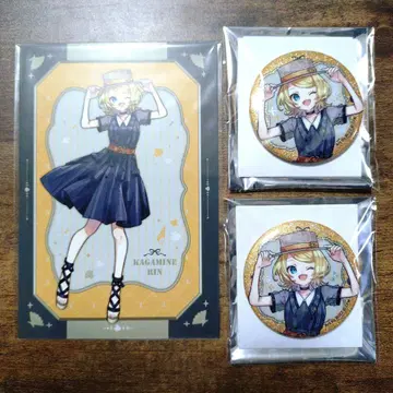 카가미네 린 캔뱃지 엽서 하츠네 미쿠 레트로 고베 마루이
