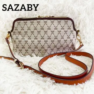 SAZABY 숄더백 올 패턴 모노그램 브라운 계열