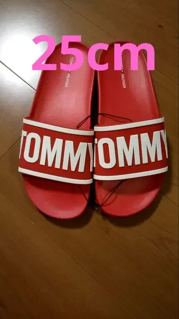 타미힐피거 샌들 25cm 레드 / 타미힐피거