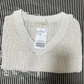 plage SILK-LINEN LILY V넥 니트
