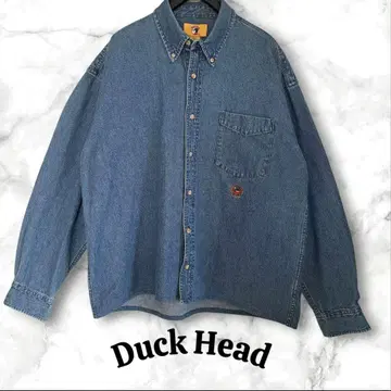 DuckHead 데님 셔츠 L 사이즈 자수 로고