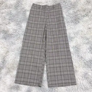 HusHush 허쉬 아쉬 여성용 와이드 팬츠 L 체크 무늬