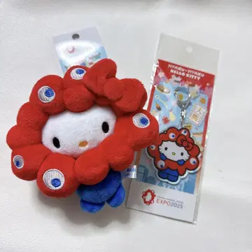 새상품 헬로키티 밋밋 오사카 만박 봉제 인형 키링 아크릴