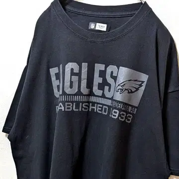 NFL 필라델피아 이글스 로고 티셔츠 블랙 검정 XL 구제 의류
