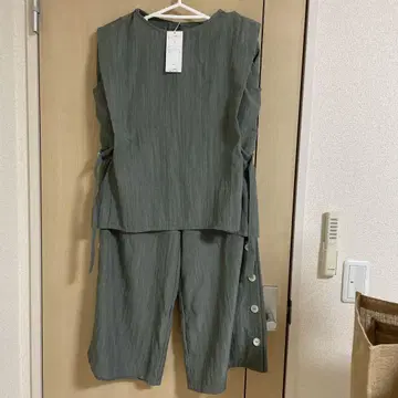 린넨 라이크 블라우스 린넨 라이크 와이드 팬츠 셋업