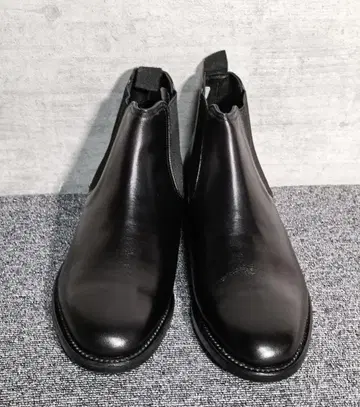 리걸 남성용 블랙 가죽 사이드 고어 부츠 25cm