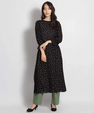 니코앤드 클레이지 도트 2WAY 원피스 도트 블랙 레이온 겉옷