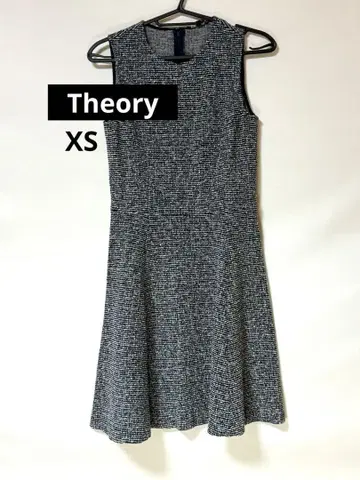 Theory 슬리브리스 트위드 원피스