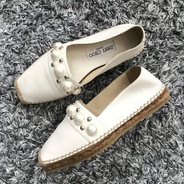 JIMMY CHOO 에스파드리유 라피아 펄 사이즈 36 지미추