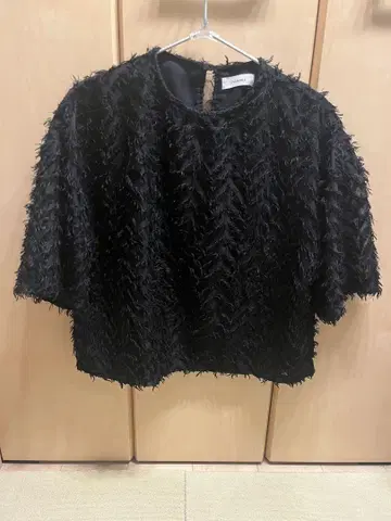 STYLEMIXER 프린지 블랙 반팔 상의