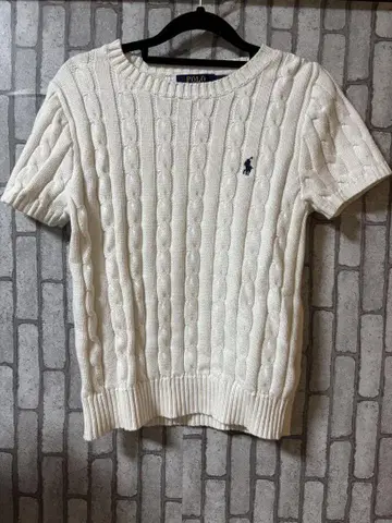 Polo Ralph Lauren 반팔 니트 스웨터 아이보리