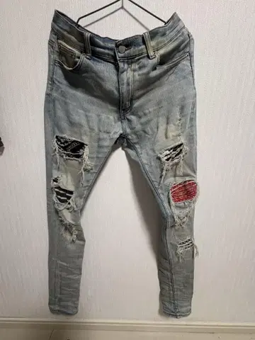 mnml 데미지 스키니 데님 30