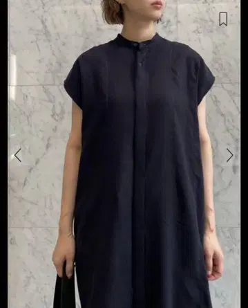 GALERIE VIE 프렌치 린넨 셔츠 원피스 네이비