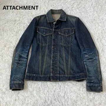 ATTACHMENT 어태치먼트 페인트 색빠짐 가공 데님 자켓