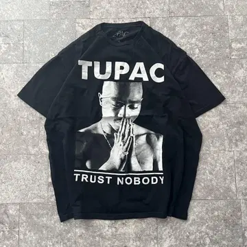 2PAC 구제 의류 TRUST NOBODY 티셔츠 XL 블랙 블랙