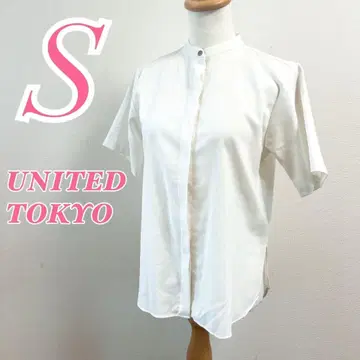 UNITED TOKYO 반팔 셔츠 S 화이트 블라우스 오피스 캐주얼