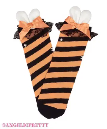 Angelic Pretty Bunny Border 크루 기장 삭스