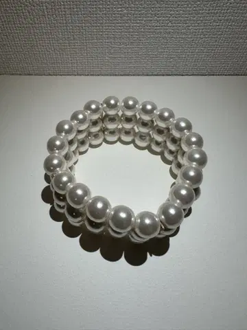 화이트 펄 비즈 팔찌