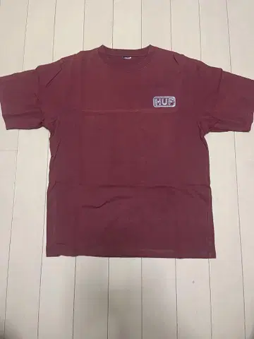 HUF 그래픽 티셔츠 버건디 반팔