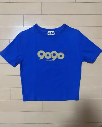 9090 크롭 티셔츠 파란색 S 사이즈
