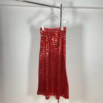 MAISON SPECIAL 스팽글 스커트 레드 반짝이 의상