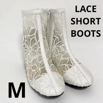 꽃무늬 레이스 숏부츠 5cm 힐 레알타 M