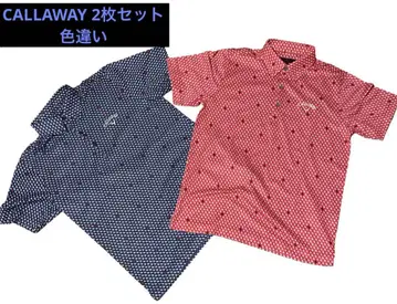CALLAWAY 캘러웨이 폴로 셔츠 골프 플라밍고 빨간색 네이비
