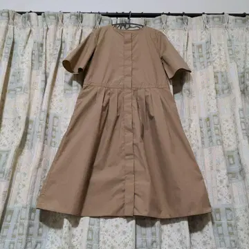 KOE 카멜 반팔 셔츠 원피스 A 라인
