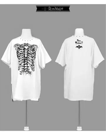 DimMoire Piercing 갈비뼈 BIG 티셔츠 White