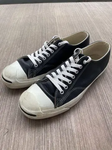 90's USA제 컨버스 잭 파셀 블랙 가죽 블랙